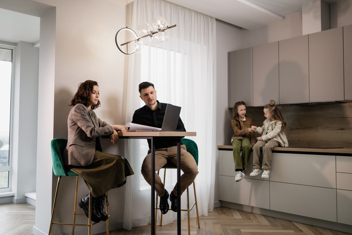 Family reviewing health coverage options together