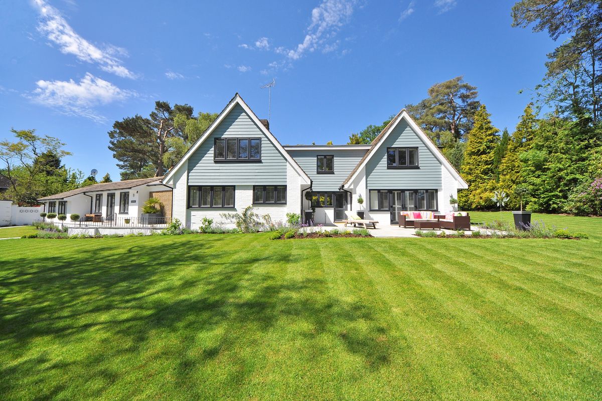 Welcoming family home with a blue front door